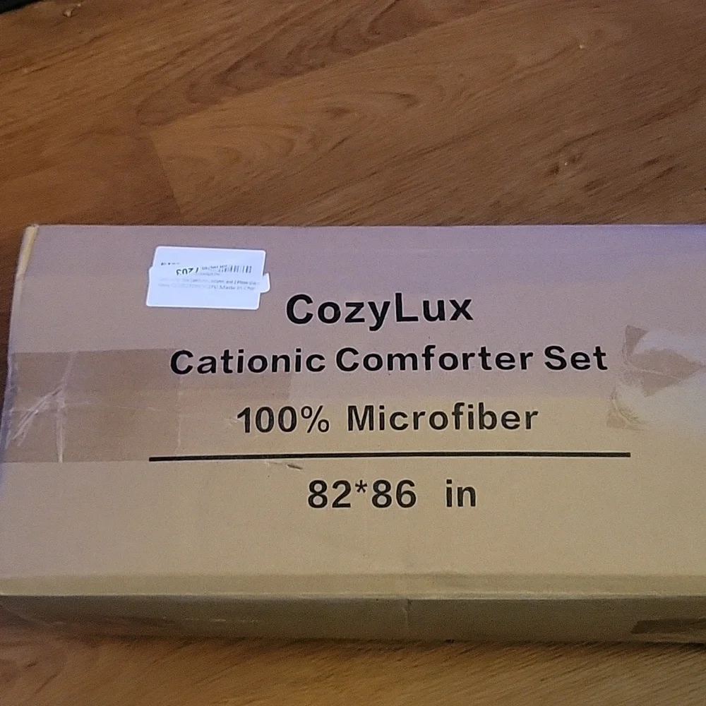 Cozylux Full 3 pc Comforter Set Gray Cationic Luxury Breathable Lightweight NEW